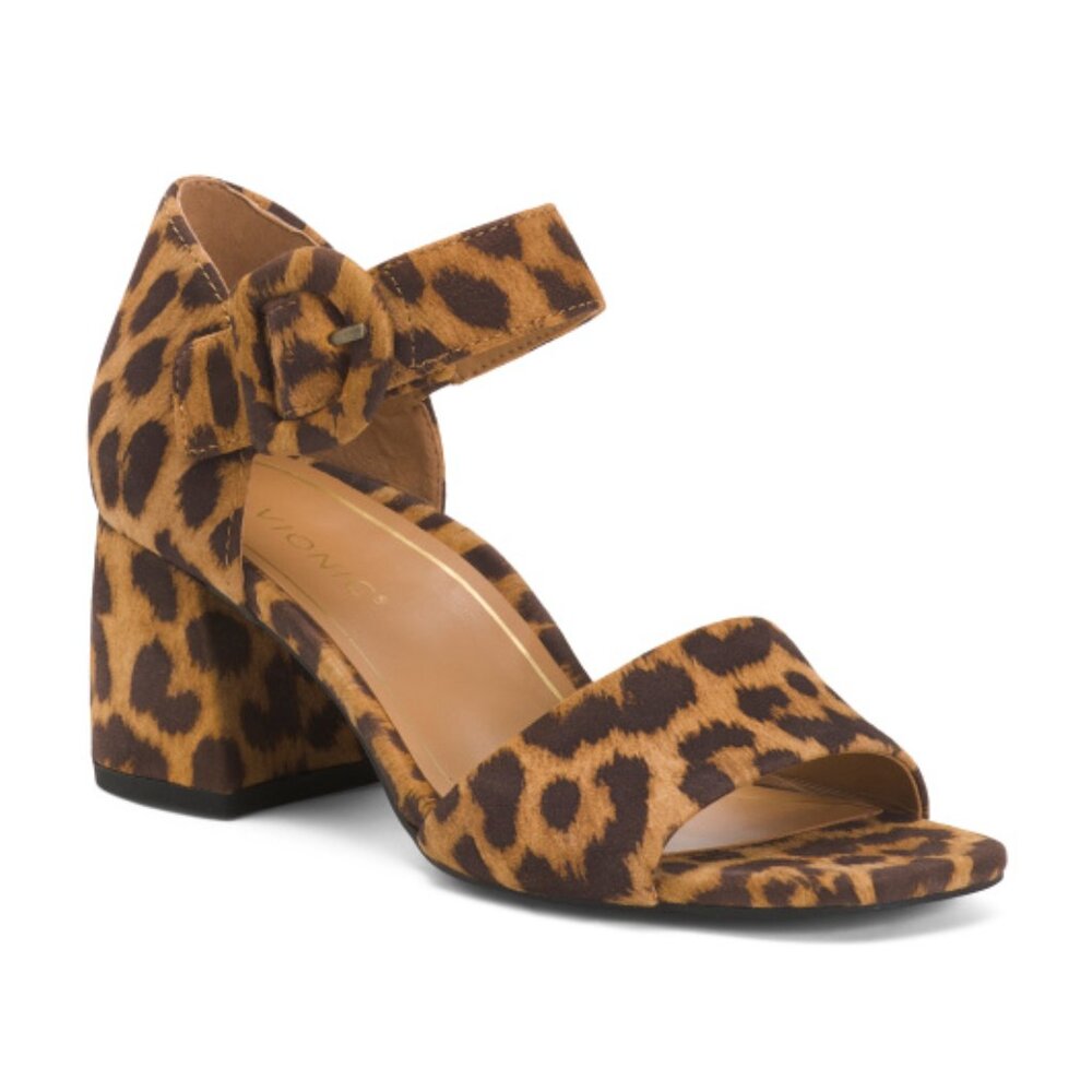 VIONIC Suede Chardonnay Comfort Heels